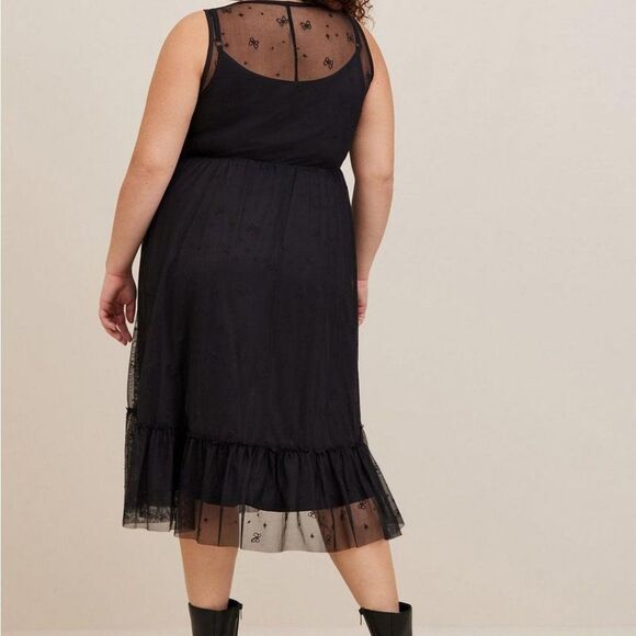 Torrid X Disney Minnie Mouse Maxi Sheer Mesh Layering Dress - 1X - Picture 14 of 15